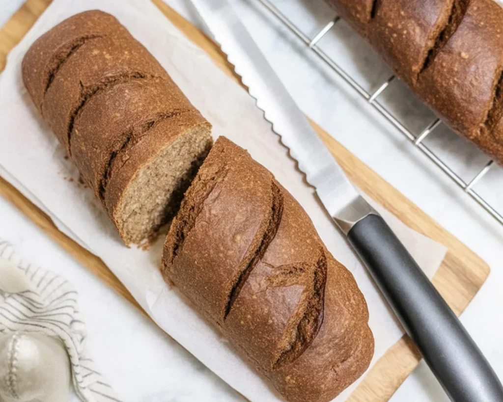 Gluten-Free Chia Seed Sandwich Bread, a moist and fluffy loaf perfect for sandwiches.