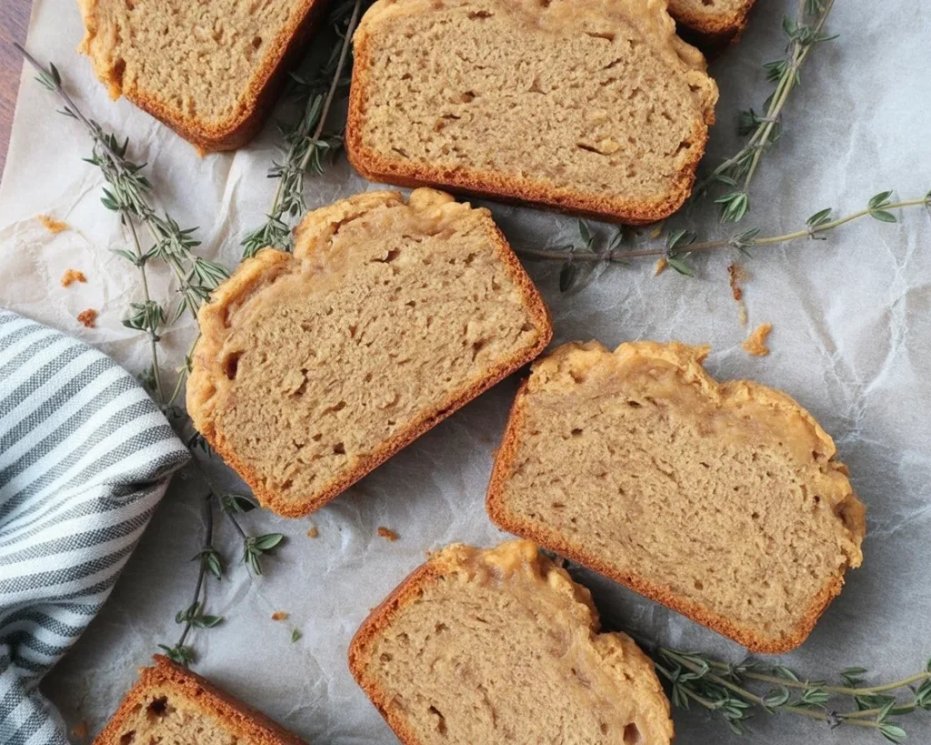 Gluten-Free Sweet Potato Savory Loaf displayed on a rustic wooden table.