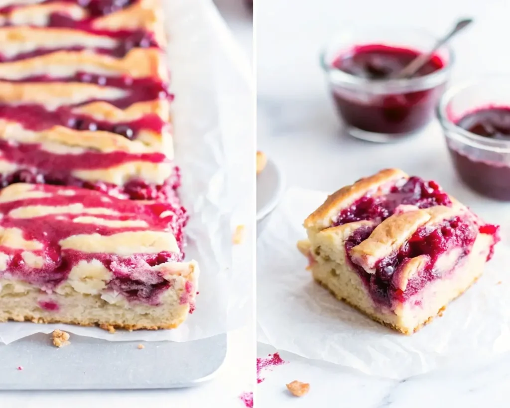 Easy jam swirl sweet gluten-free bread fresh out of the oven.