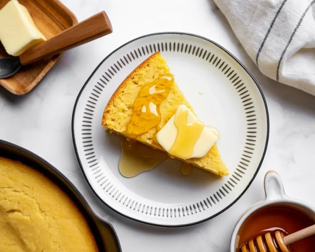 Delicious Gluten-Free Skillet Cornbread served in a cast iron skillet.