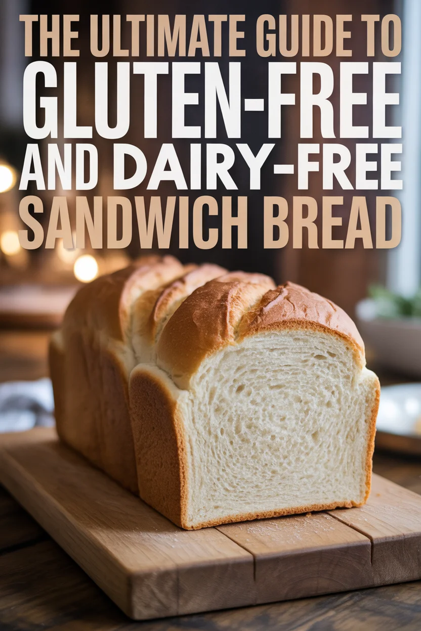 Pinterest style image for Gluten-Free Dairy-Free Sandwich Bread