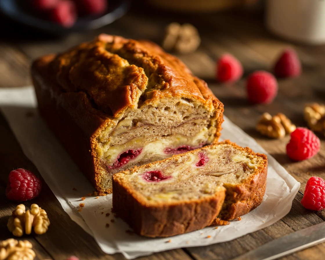A delicious piece of Slow Cooker Gluten-Free Banana Bread in rustic wood