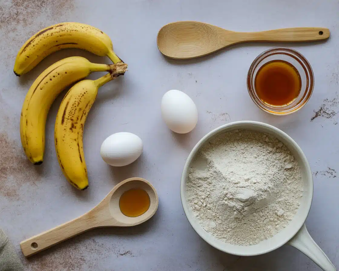 Ingredients of gluten-free banana bread french toast recipe