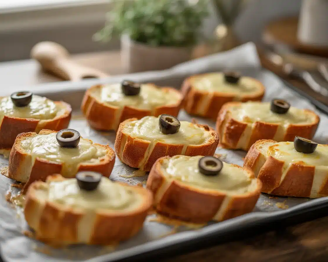A photo showing a golden mummy garlic breads in a ceramic plate