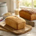 Comparison of dense failed gluten-free dairy-free bread versus perfectly risen gluten-free dairy-free bread loaf showing troubleshooting results