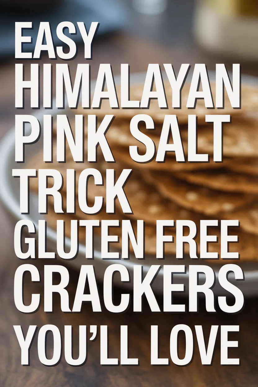 a pinterest style image of a himalayan pink salt trick gluten free crackers