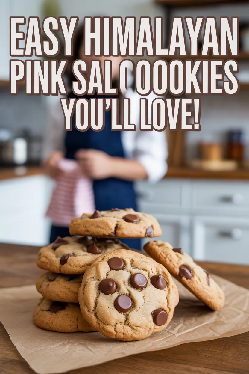 A Pinterest style image of a Himalayan Pink Salt Cookies recipe