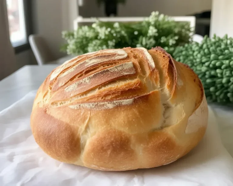 Gluten free sourdough bread with pink Himalayan salt on a wooden table.