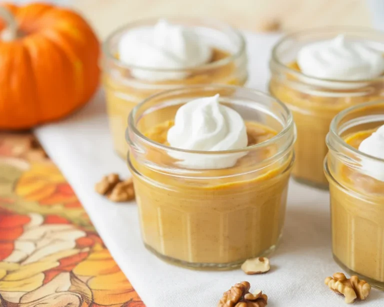 Delicious 5-Ingredient Gluten-Free Pumpkin Pudding served in a clear bowl