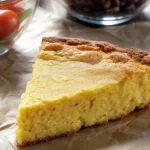 Fluffy gluten free cornbread ready to serve with a side of soup.