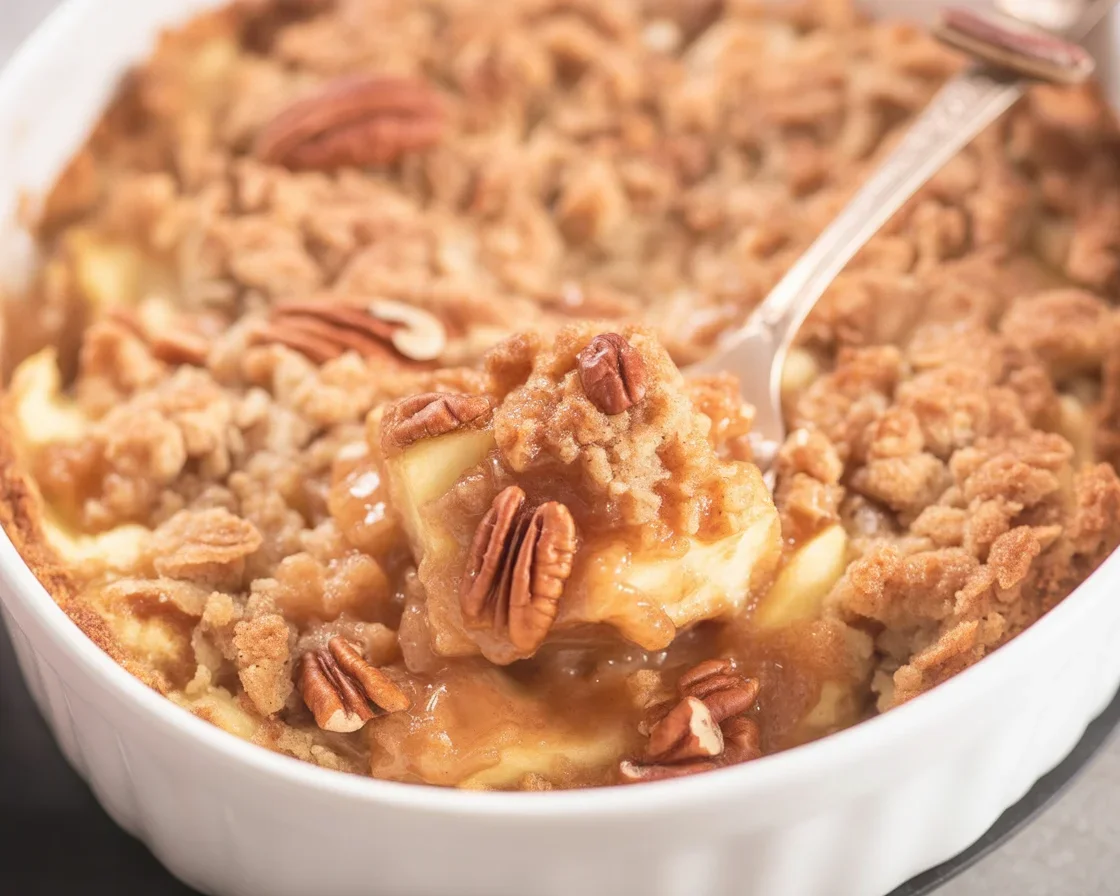 Delicious gluten-free apple crumble with fresh apples and a crispy topping.