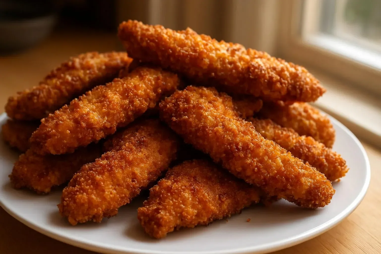 Delicious gluten-free chicken tenders on a plate with dipping sauce