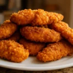 Crispy gluten-free chicken tenders made with almond flour for a healthy dish
