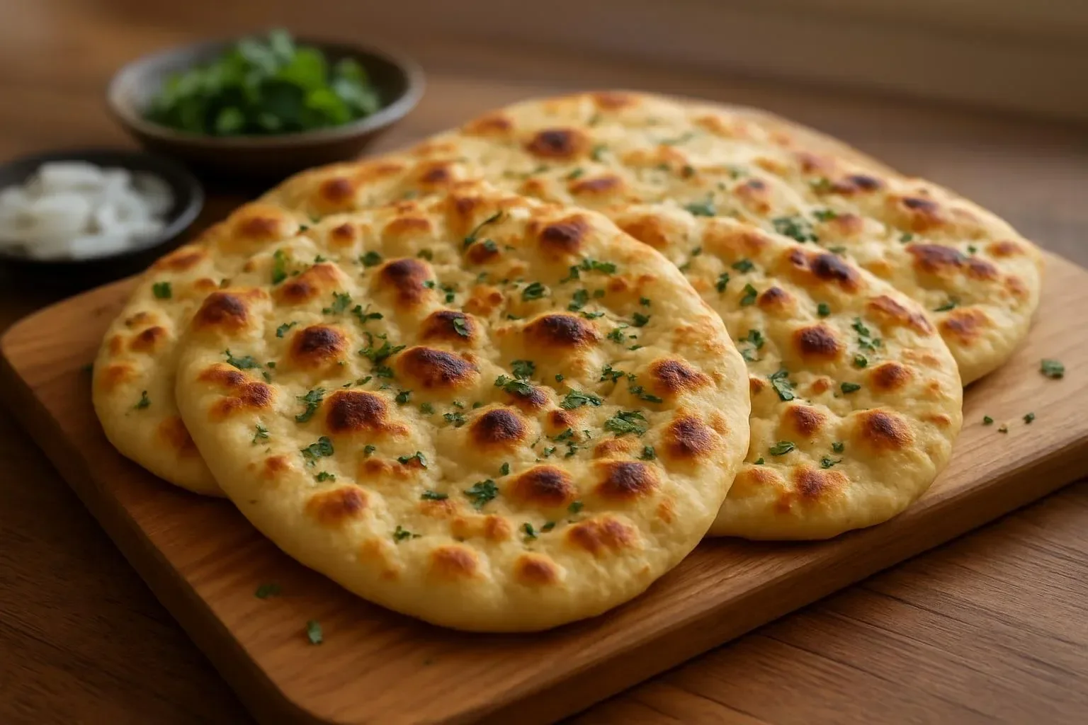 Delicious 5-ingredient gluten-free flatbread on a wooden serving board