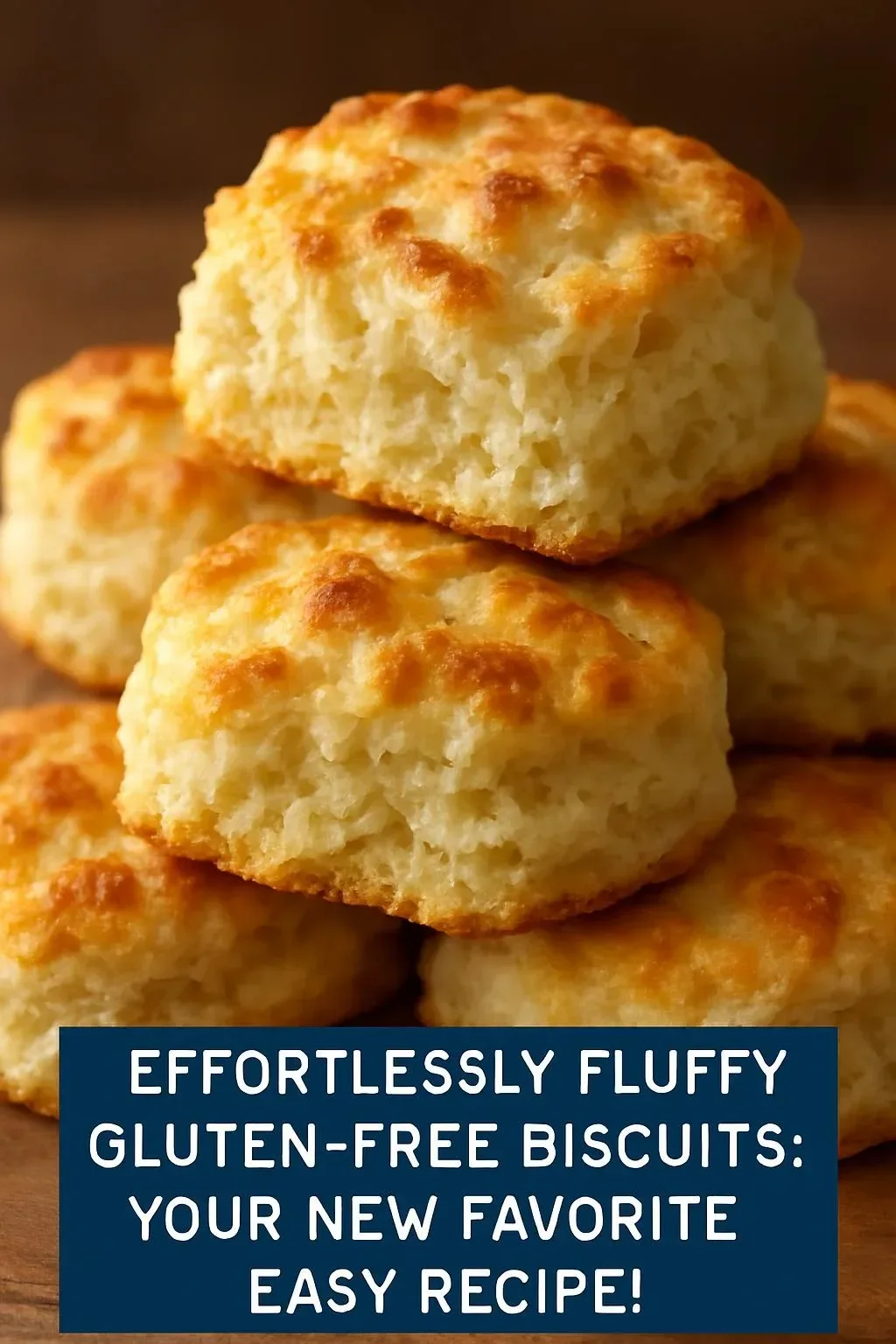 Homemade gluten-free biscuits on a rustic wooden table.