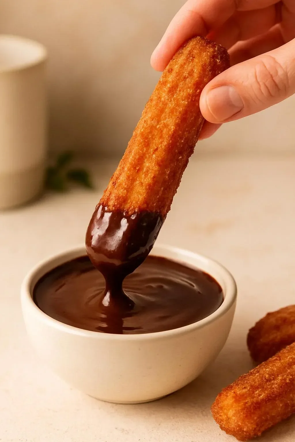 Gluten-free cinnamon french toast sticks on a plate with syrup