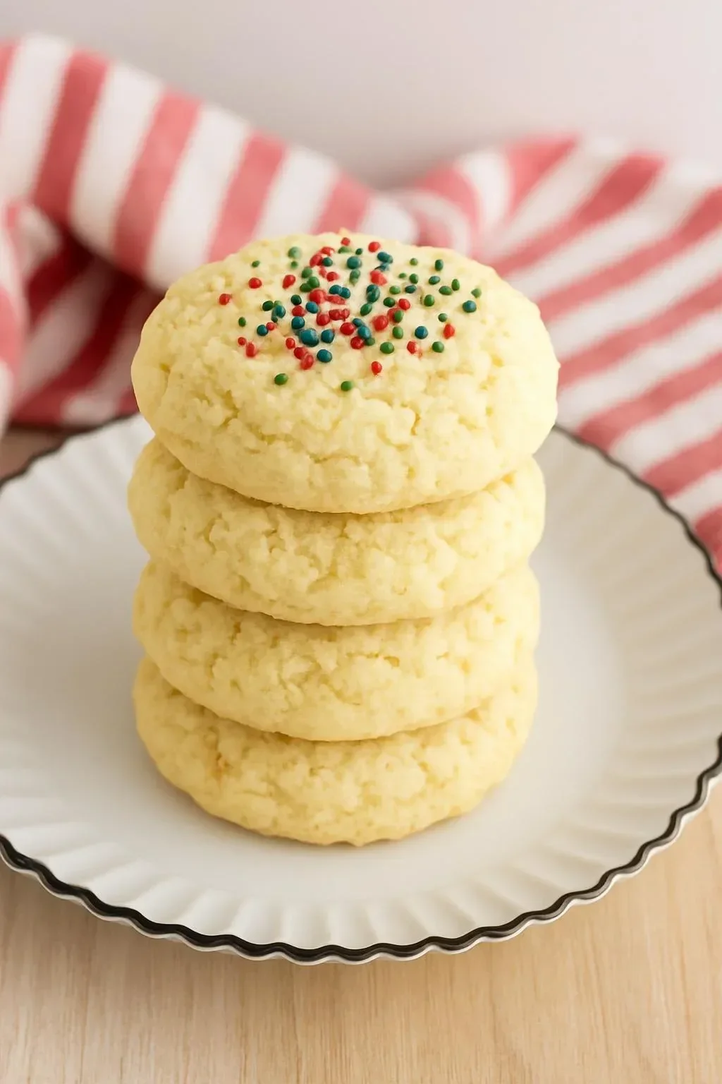 Gluten-free cream cheese sugar cookies on a plate