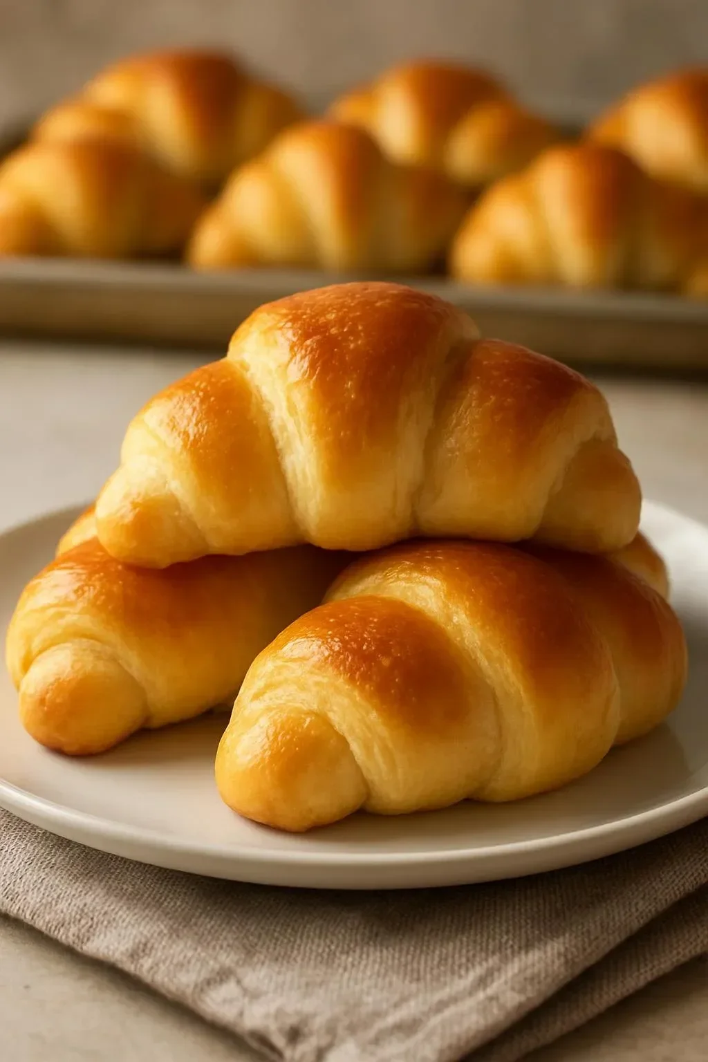 Freshly baked gluten-free crescent rolls ready to serve