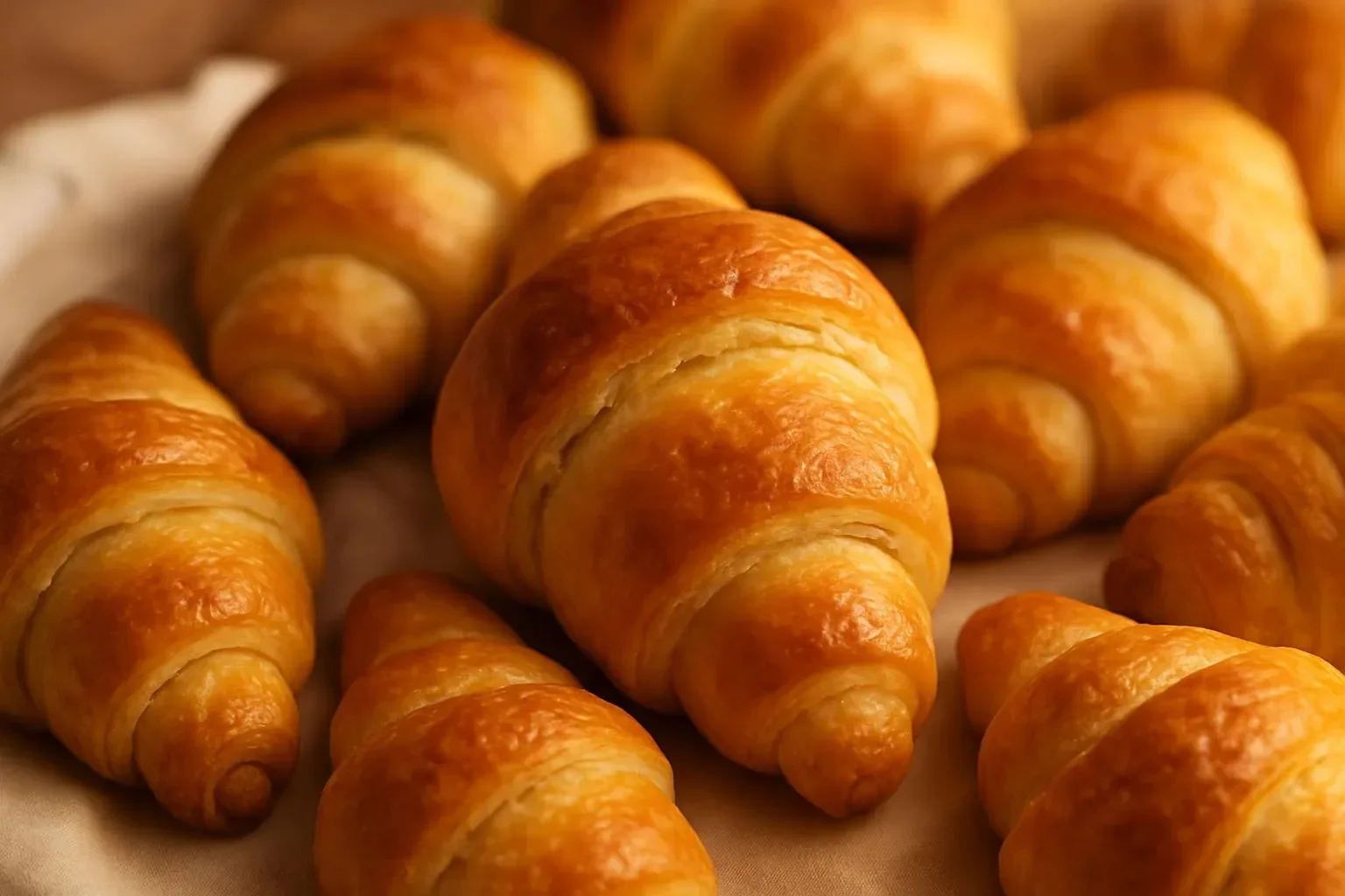 Gluten free croissant on a plate, showcasing its flaky and buttery texture.