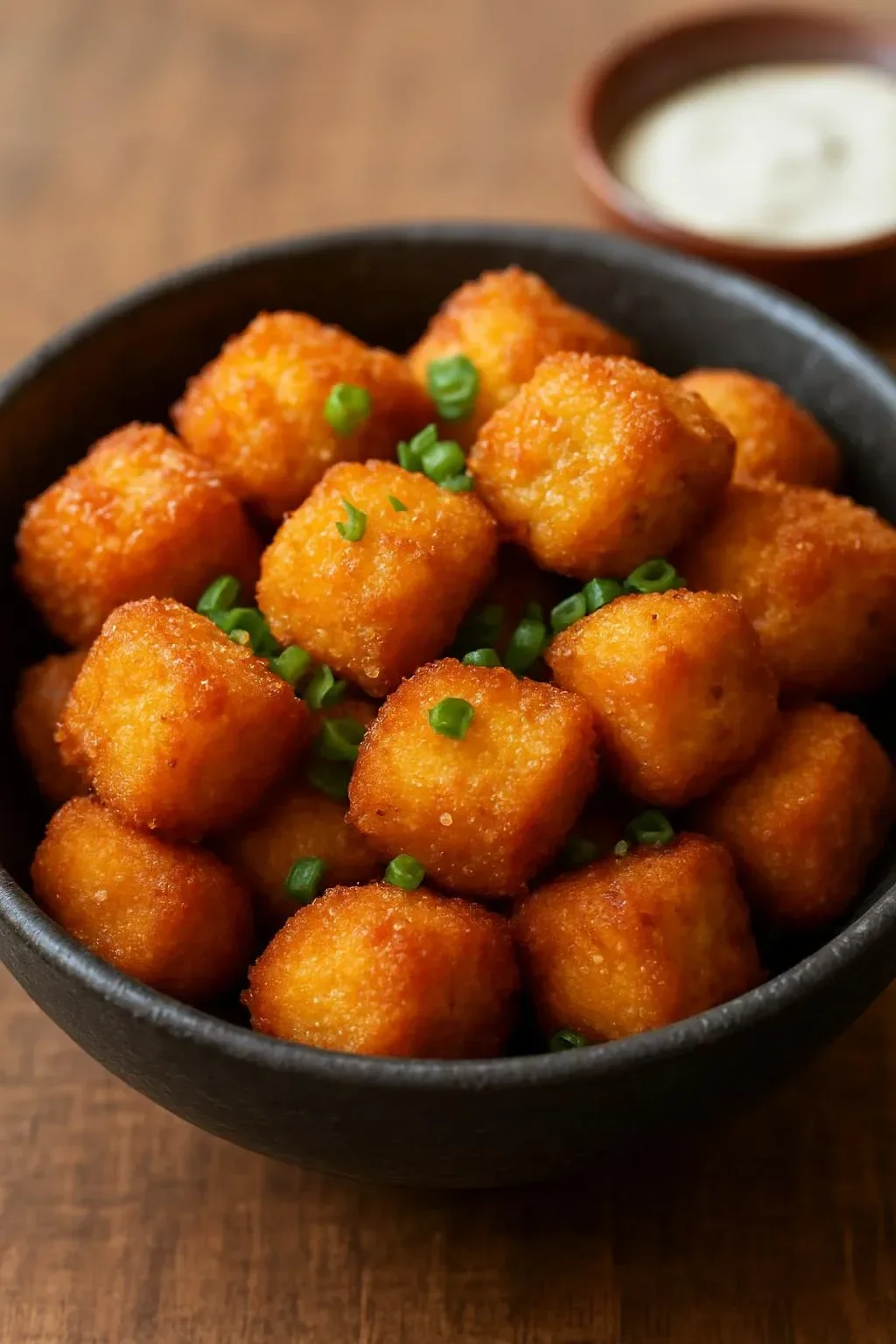 Plate of gluten-free nuggets served with dipping sauce, showcasing a delicious recipe.