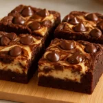 Delicious healthier cream cheese swirl brownies with a rich texture and cream cheese topping.