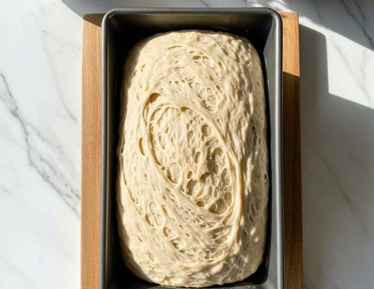 Freshly baked honey oat gluten-free bread sliced on wooden board