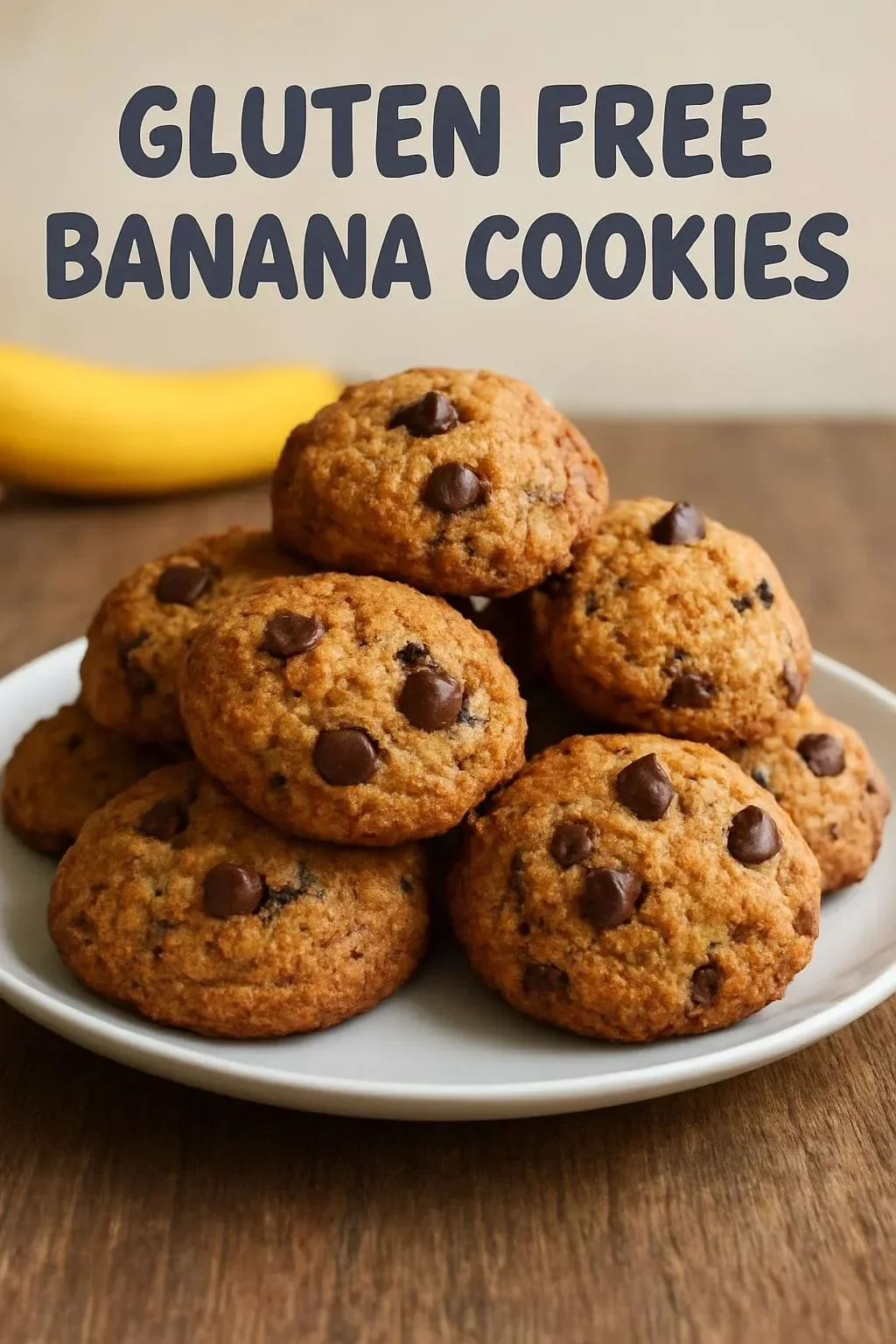 Moist gluten free banana cookies on a baking tray