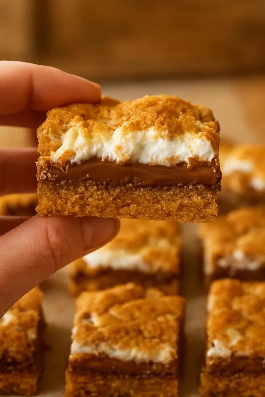 Delicious homemade S'mores Bars made with chocolate, marshmallows, and graham crackers