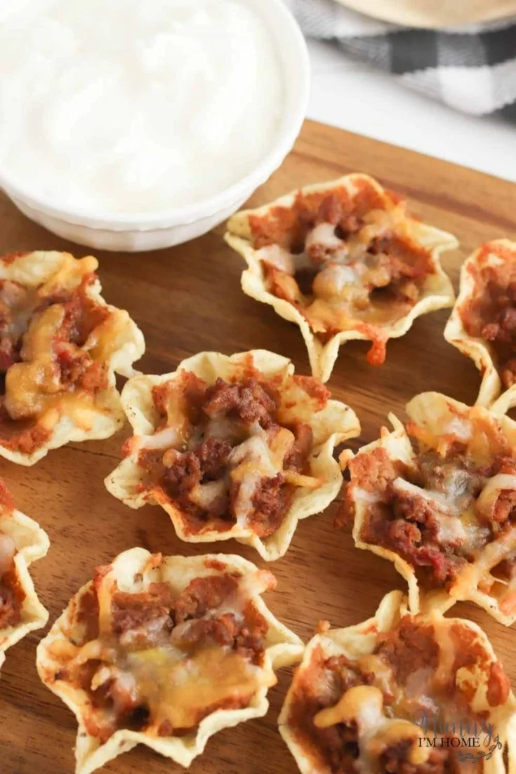 Delicious homemade taco bites on a plate