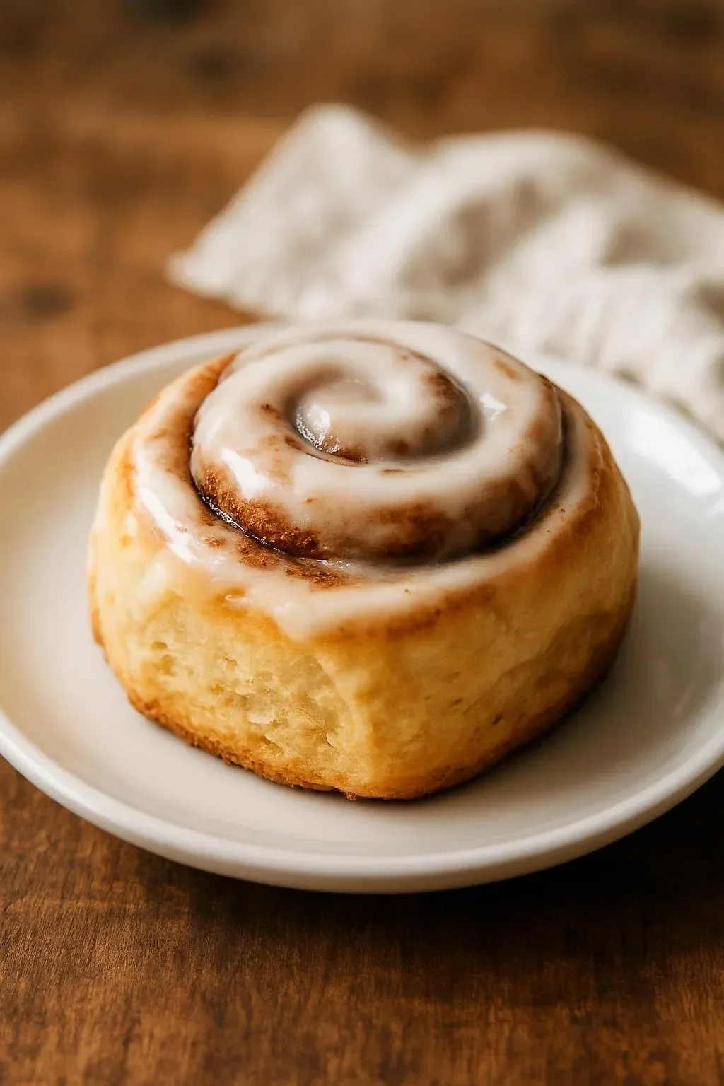 Delicious gluten free cinnamon rolls topped with icing on a plate