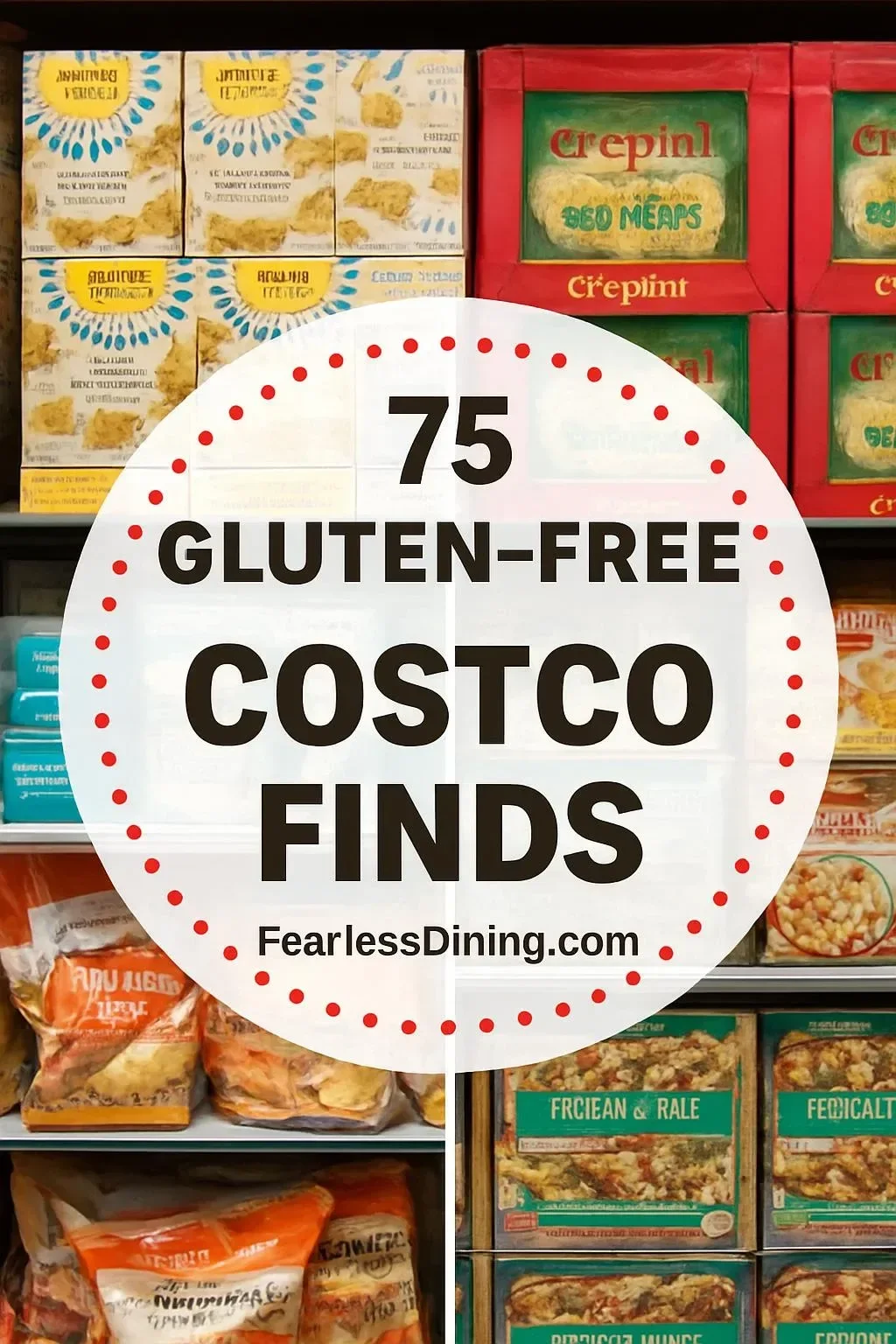 Gluten free products from Costco displayed on a shelf